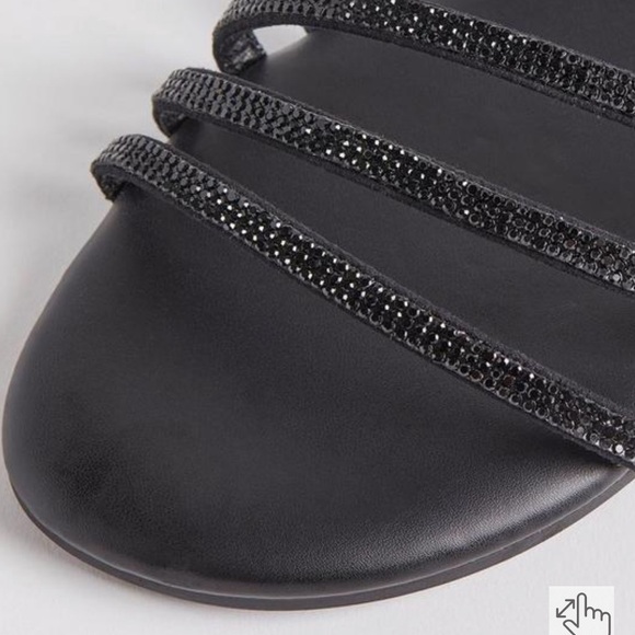 NWT Torrid Embellished Asymmetric Strappy Sandal Wide Width Black - Picture 4 of 6
